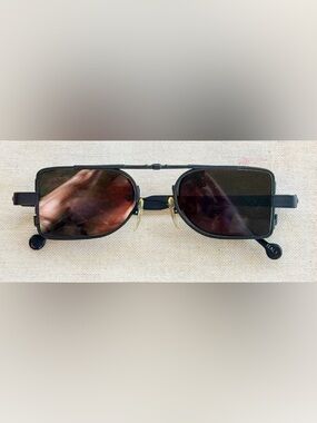 LA Eyeworks Black Rectangular Sunglasses with Side Shields, Unisex